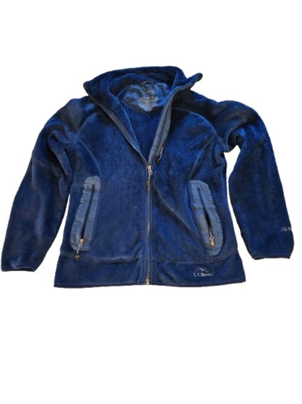 L.L. Bean Navy Plush Full‑Zip Puffer Fleece Jacket